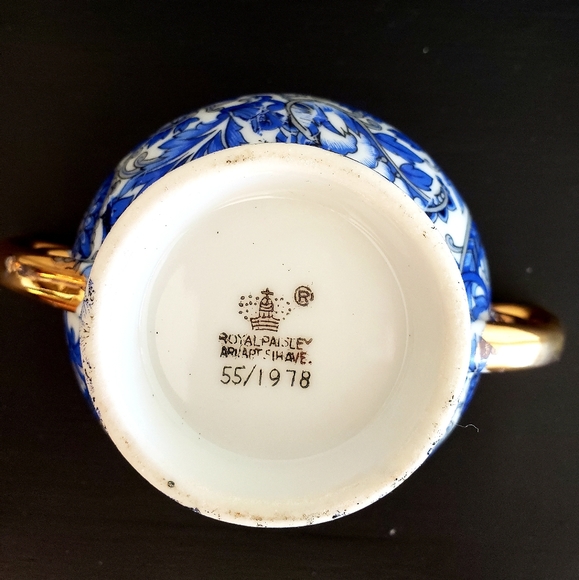 Vintage Royal Paisley Arnart 5th Ave Porcelain Coffee Creamer Sugar Set w/ Gold - Picture 6 of 6